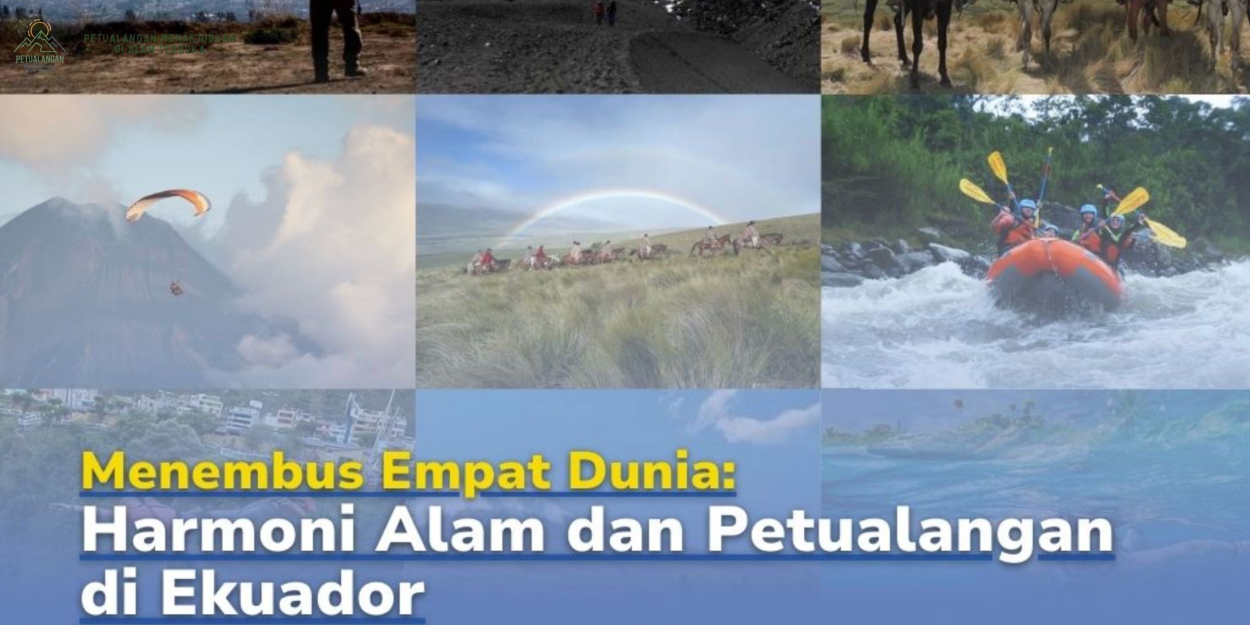 Ekuador Empat Dunia dengan panorama Pegunungan Andes